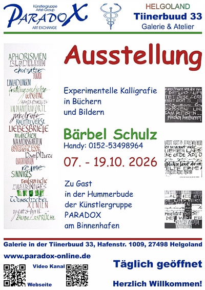 Hummerbude PARADOX Plakat Ausstellung Bärbel Schulz 2026